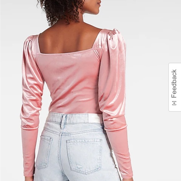 NWT Express Pink Velvet Long Sleeve Blouse - Picture 11 of 11